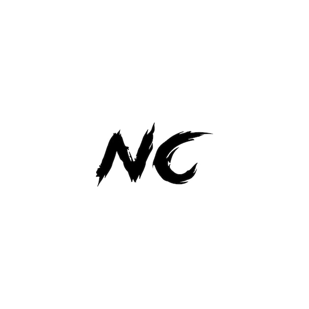 NC монограмма дизайн логотипа буква текст имя символ монохромный логотип алфавит характер простой логотип