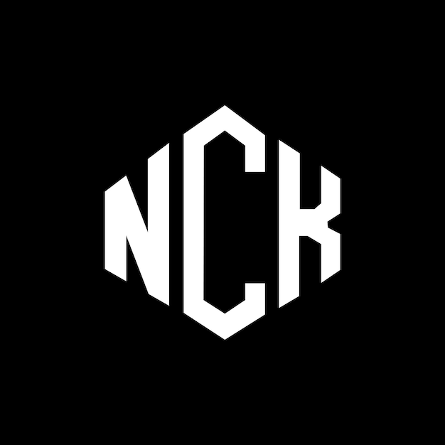 Vettore design del logo delle lettere nck con forma di poligono nck poligono e forma di cubo design del logo nck esagono vettoriale modello del logo colori bianco e nero nck monogramma business e logo immobiliare