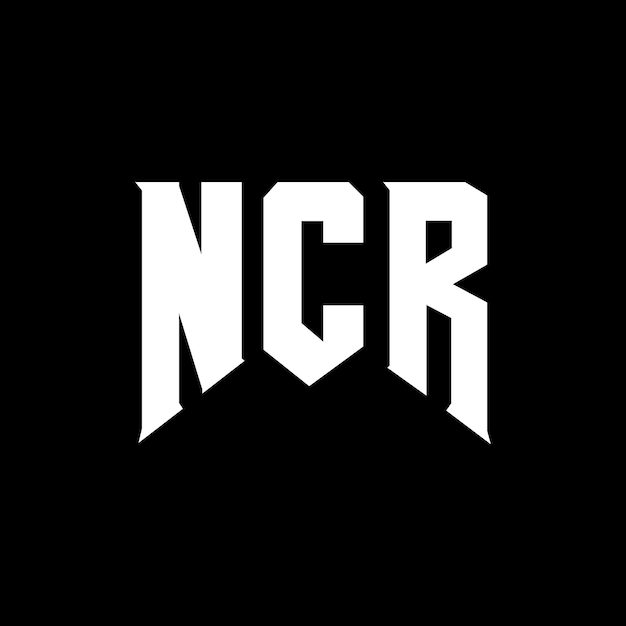 NCRのロゴデザイン 黒と白の色の組み合わせ NCRロゴ ベクトル NCRデザイン NCRアイコン NCRアルファベット NCRタイポグラフィー