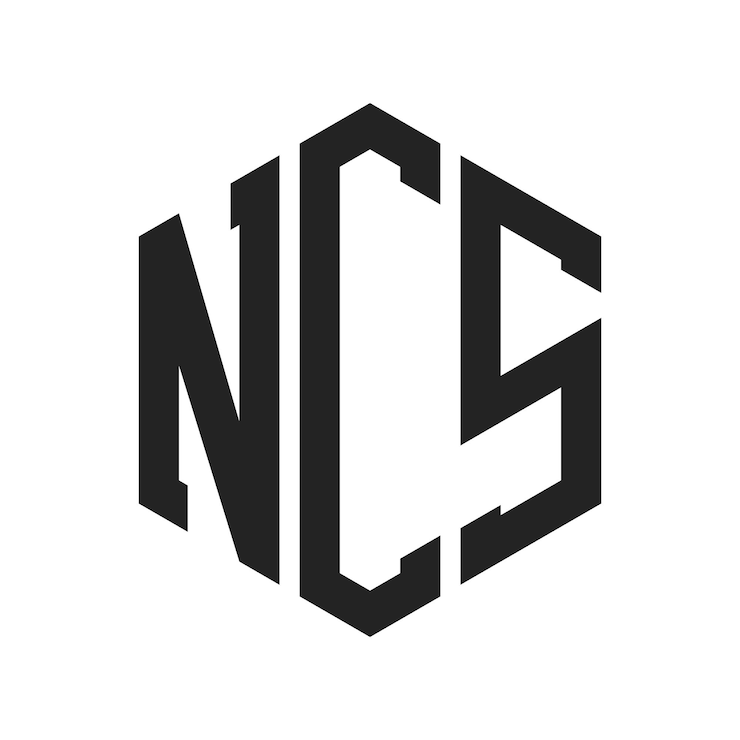 Vector ncs 로고 디자인 초기 글자 ncs 모노그램 로고는 육각형 모양을 사용합니다.