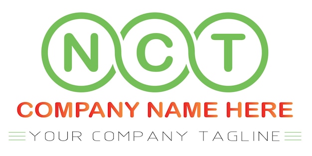 Vector nct letter logo design