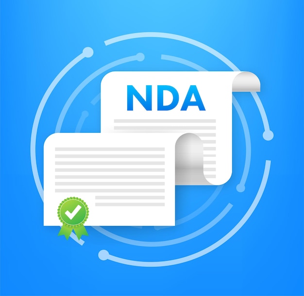 NDA Document Non disclosure agreement Privacy document Vector stock illustration