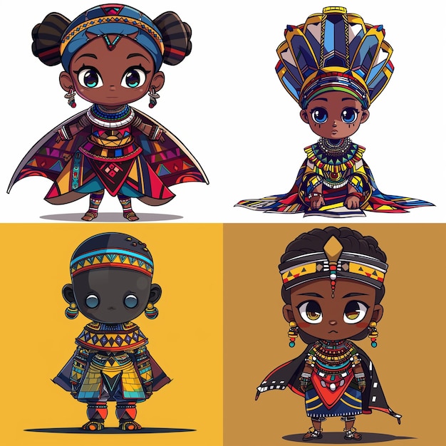 Vector ndebele traditional attire