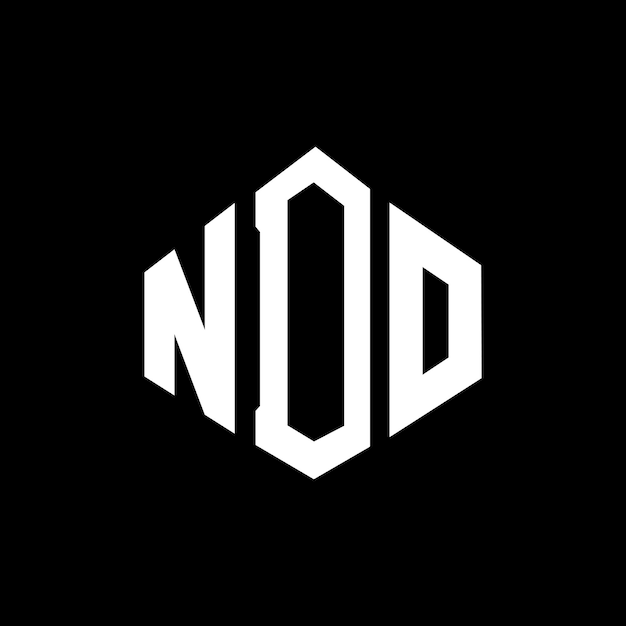 다각형 모양의 NDO 글자 로고 디자인 NDO 다각형 및 큐브 모양 로고 설계 NDO 육각형 터 로고 템플릿 색과 검은색 NDO 모노그램 비즈니스 및 부동산 로고
