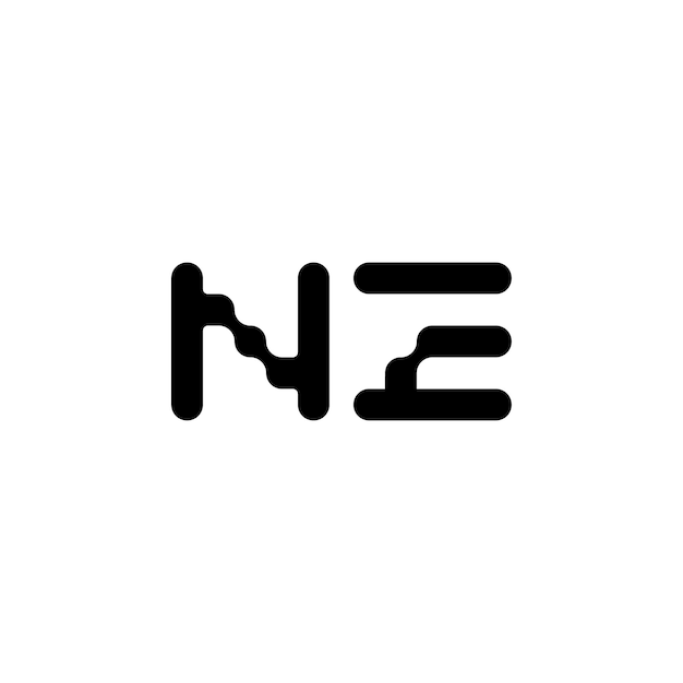 NE монограмма дизайн логотипа буква текст имя символ монохромный логотип алфавит характер простой логотип