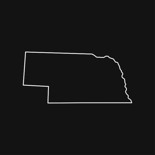 Vector nebraska map on black background