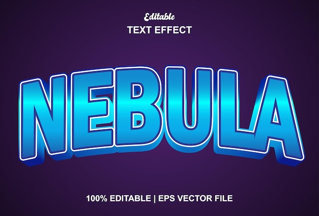 Nebula text effect with blue color and editable