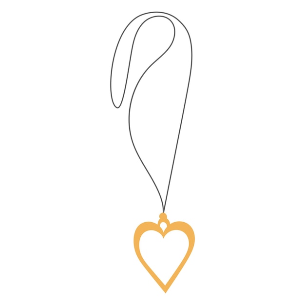 neck decoration with heart pendant in flat style vector