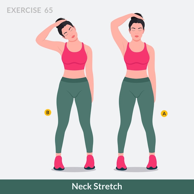 Neck stretch exercise woman workout fitness aerobic and exercises