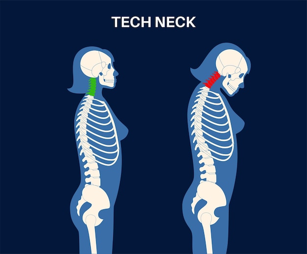 Vector neck vertebrae deformity