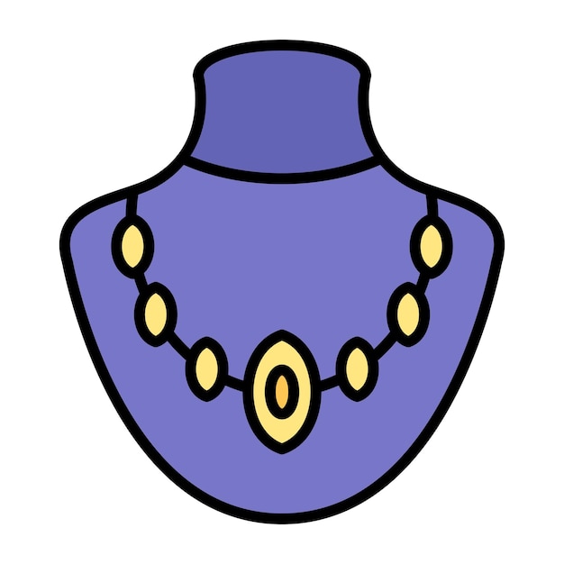 Necklace Flat Illustration