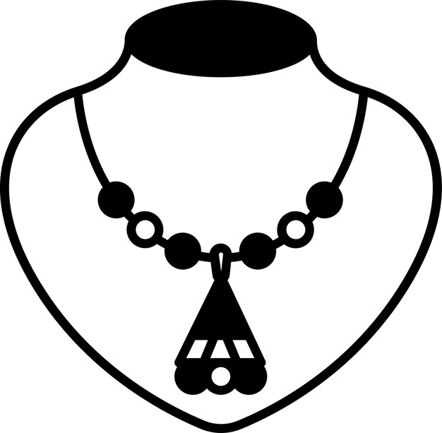 Vector necklace glyph and line vector illustration