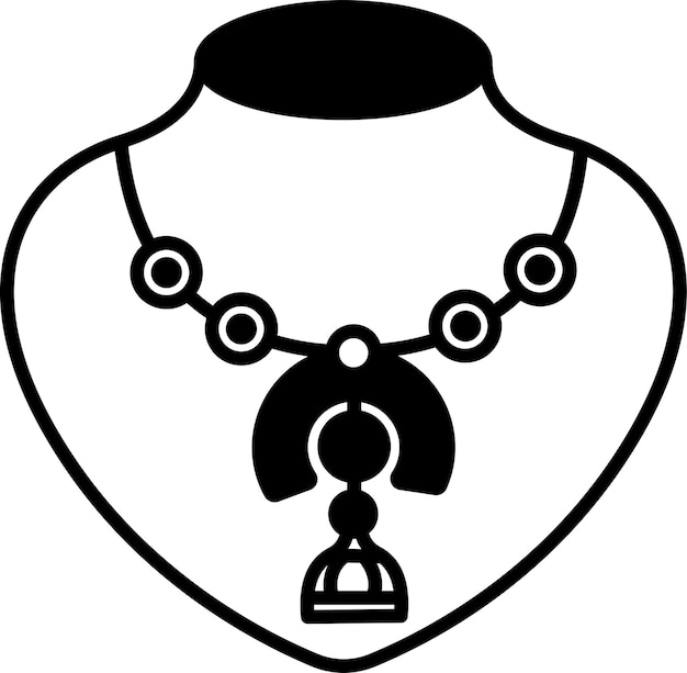 Necklace glyph and line vector illustration