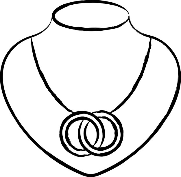 Векторная иллюстрация ожерелья, нарисованная вручную