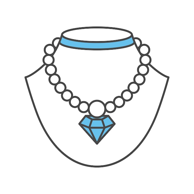 Vector necklace icon vector on trendy design