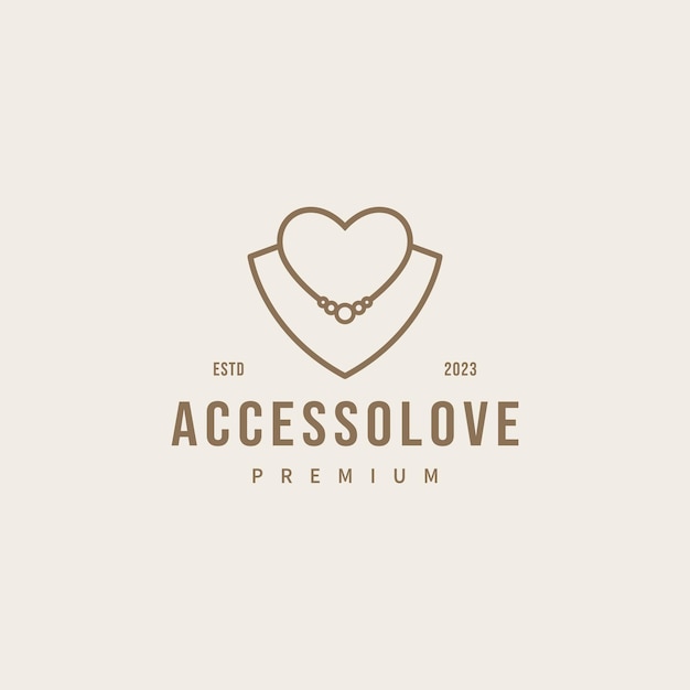 Vettore design del logo della collana con ispirazione per gioielli d'amore 2