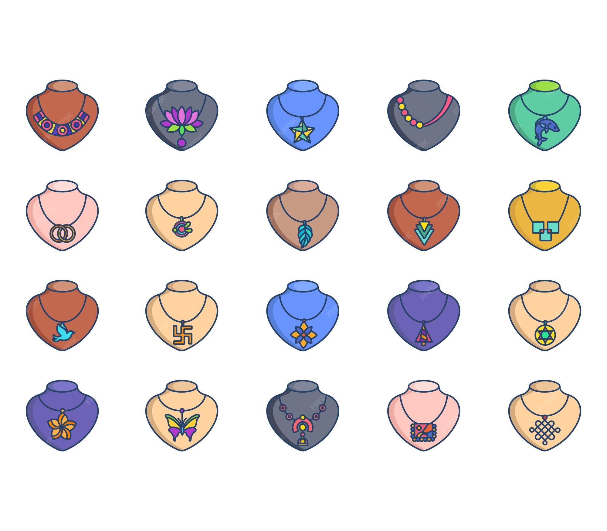 Premium Vector | Necklace vector set