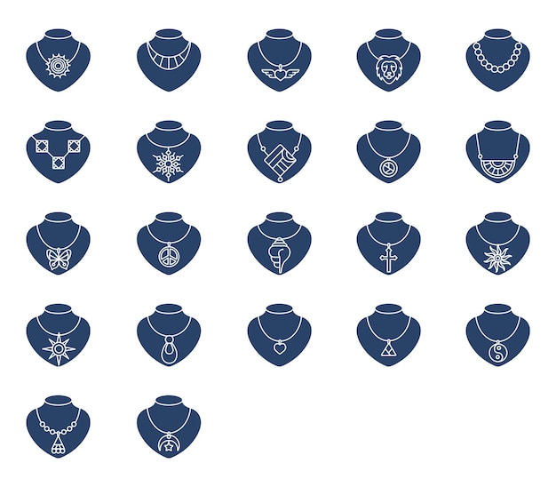 Premium Vector | Necklace vector set
