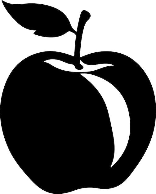 Vector nectarine black silhouette with transparent background