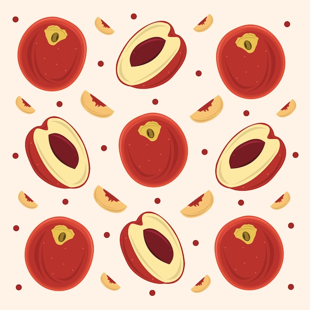 Nectarine vector illustration