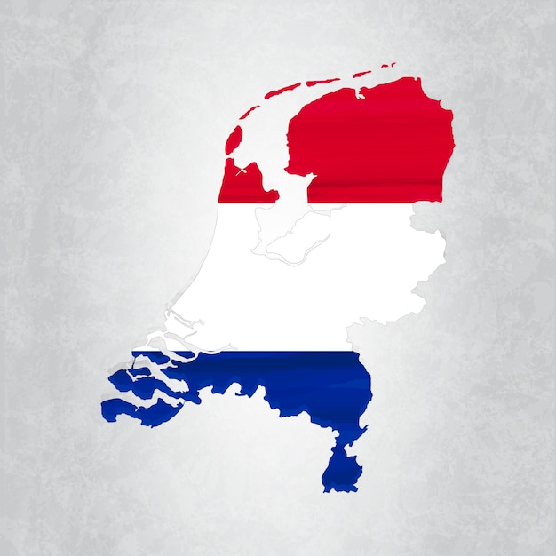 Nederland kaart met vlag