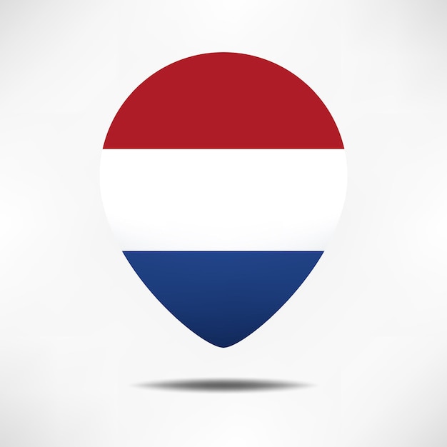 Nederland kaartwijzers vlag met schaduw Pin vlag