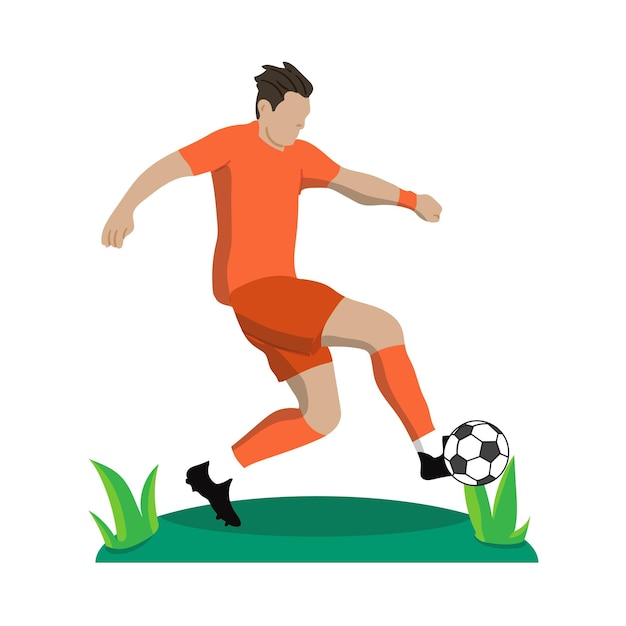 Nederland voetballer platte ontwerp vectorillustratie