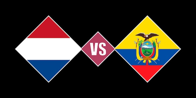 Nederland vs ecuador vlag concept Vector illustratie