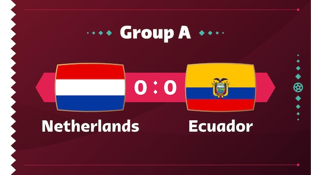 Nederland vs Ecuador Voetbal 2022 Groep A World Football Competition kampioenschap wedstrijd versus