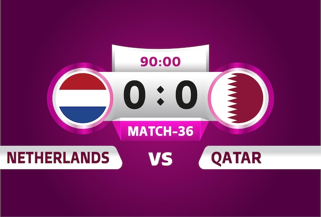 Nederland vs Qatar World Football 2022 Groep A World Football Competition kampioenschap wedstrijdve