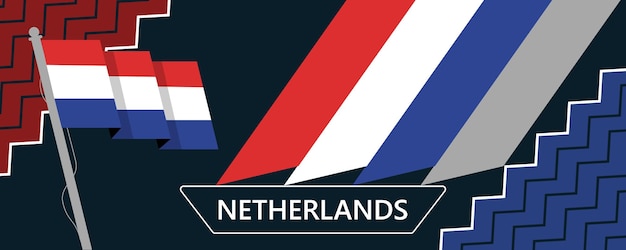 Vector nederlands banner voor de nationale dag met abstract modern ontwerp nederlands vlag vector eps10