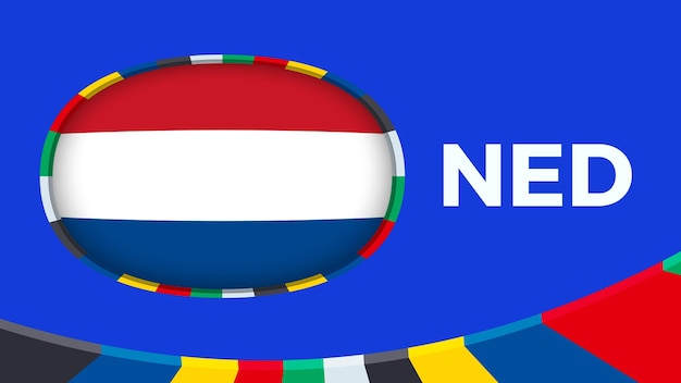 Vector nederlandse vlag gestileerd voor kwalificatie voor europees voetbaltoernooi