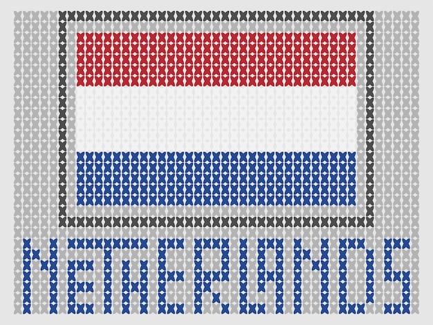 Nederlandse vlag met gebreide patroonstijl