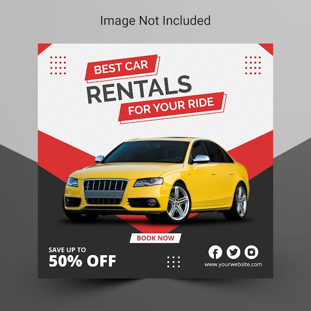 Vector need a car or car for rent promotion instagram and facebook social media post banner template design
