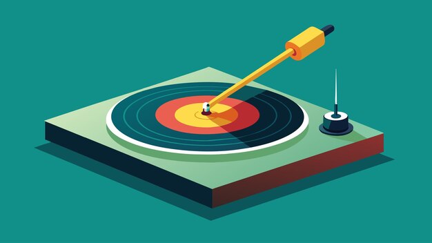 Vector the needle is then delicately attached to the record player ready to glide across the record and