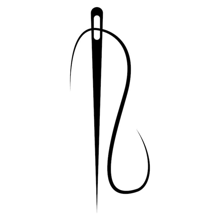 Vector needle and thread for sewing and crafting illustrations