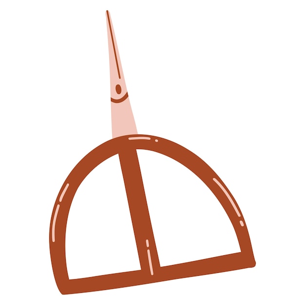 Forbici da cucito in stile cartoon piatto illustrazione vettoriale disegnata a mano di uno strumento professionale per hobby artigianali