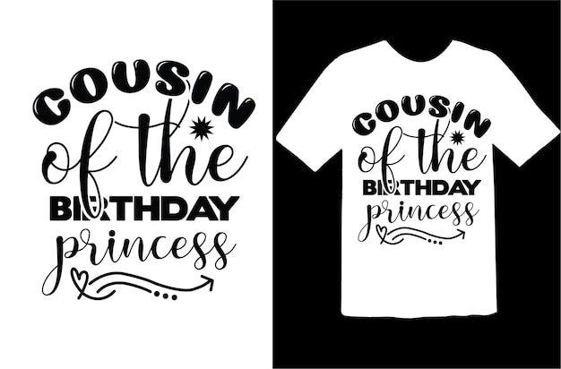 Neef van de verjaardag prinses t-shirt ontwerp