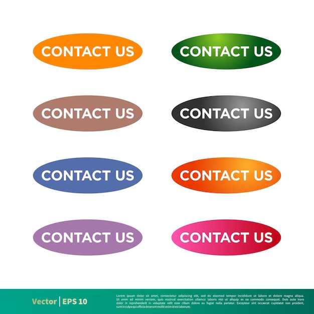 Neem contact met ons op Knop Sticker Pictogram Vector Sjabloon Illustratie Ontwerp Vector Eps 10