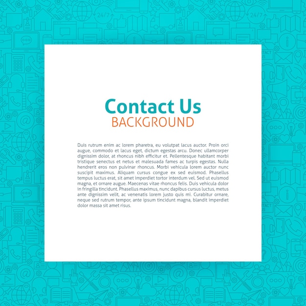 Neem contact met ons op sjabloon. Vectorillustratie van papier over Business Outline Design.