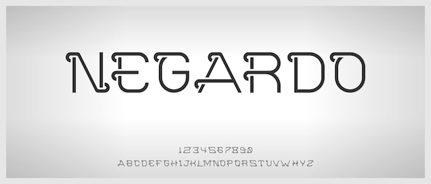 Negardo modern elegant alphabet with urban style template