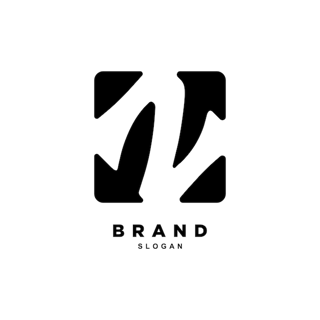 Negatieve ruimte letter n of z logo-ontwerp voor uw merk of bedrijf