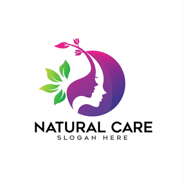Negatieve ruimte natuurlijke zorg moderne Logo ontwerpsjabloon voor uw bedrijf