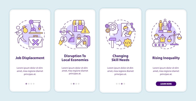 Negative automation impact on society onboarding mobile app screen