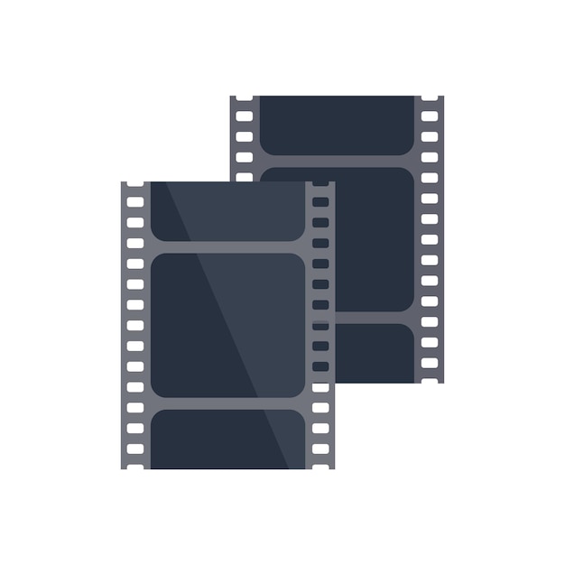 Vector negative film icon flat vector strip frame cinema film isolated