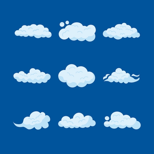 Negen wolken hemel pictogrammen