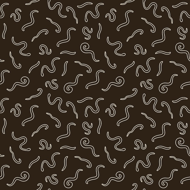 Контур векторной концепции круглых червей Nemathelminthes Seamless Pattern