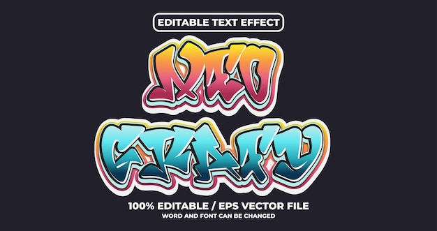 Vector neo grafy text effect style