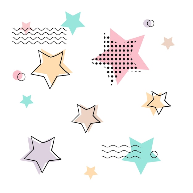 neo memphis background geometric background lines point stars