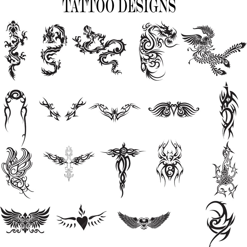 Premium Vector | Neo tribal tattoo set vector celtic gothic cyber body ...